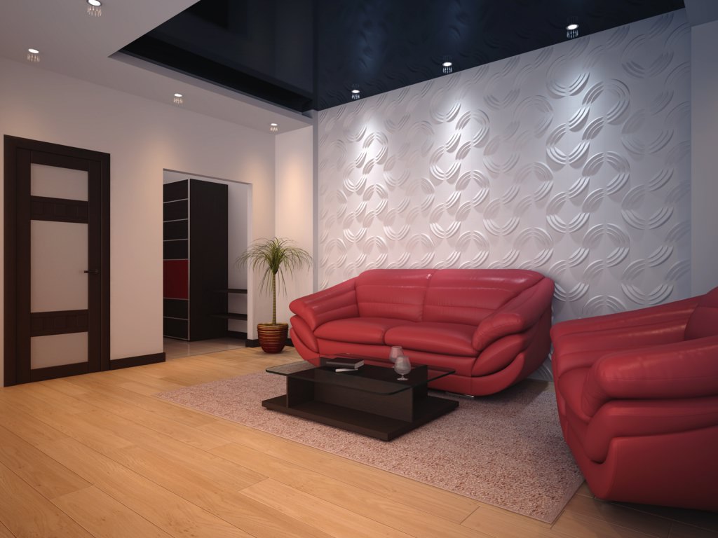 3d стены в современных интерьерах