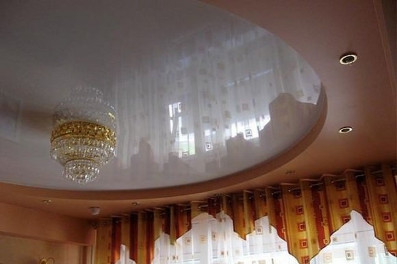 Двухуровневые натяжные потолки: 42 фото идеи