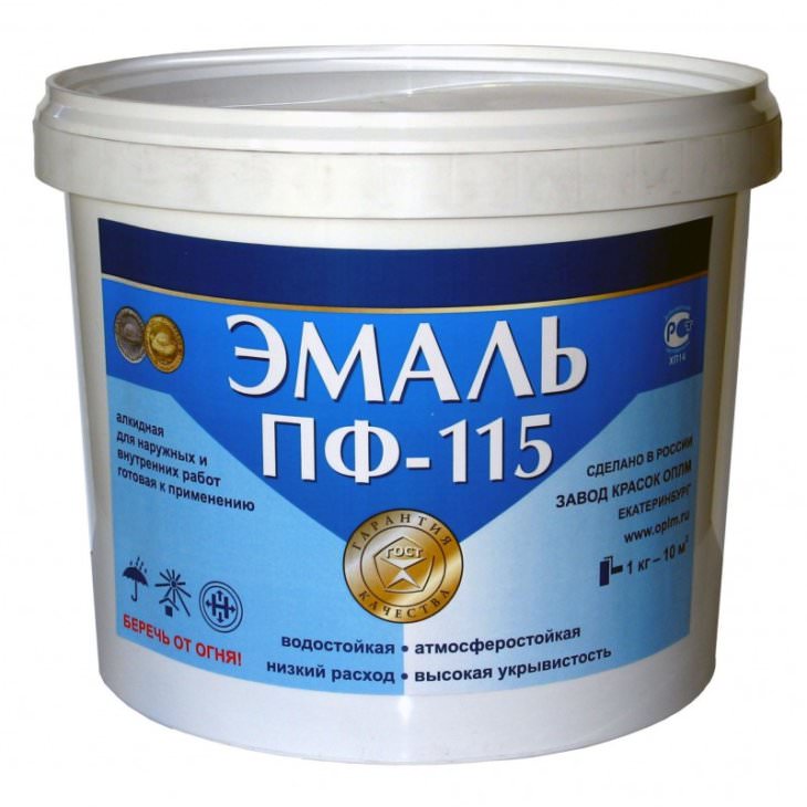 Краска-эмаль ПФ 115 и ее расход на 1 м2